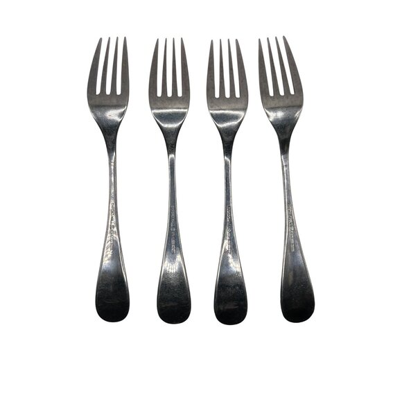 Set Of 4 Oxford Hall Crystal Palace Stainless Flatware dinner Forks glossy - Picture 3 of 5